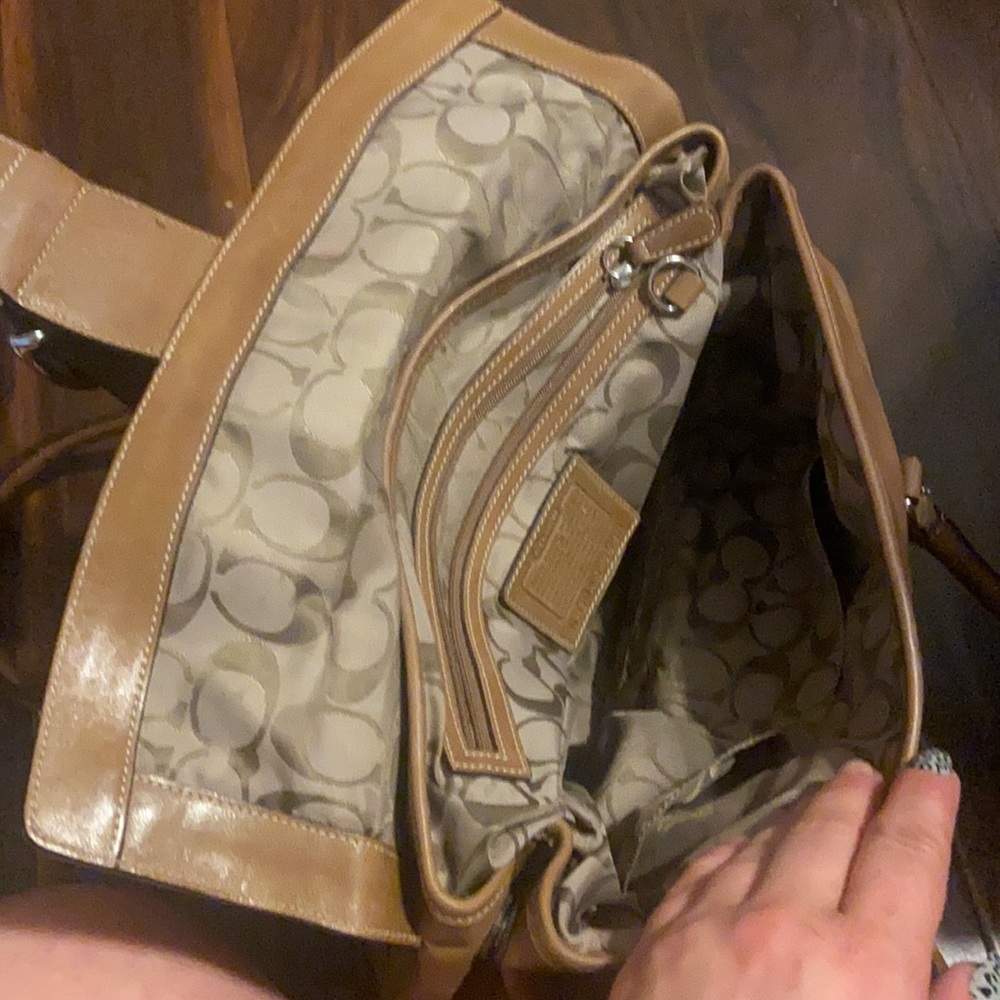 Coach camel signature satchel shoulder bag - Picture 15 of 16